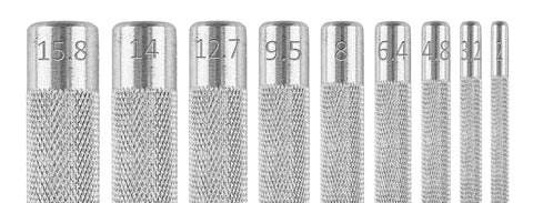 Bőrlyukasztó készlet, szénacél, 15db-os, 2-22mm, oxfordszövet tok