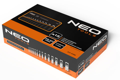 Bőrlyukasztó készlet, szénacél, 15db-os, 2-22mm, oxfordszövet tok