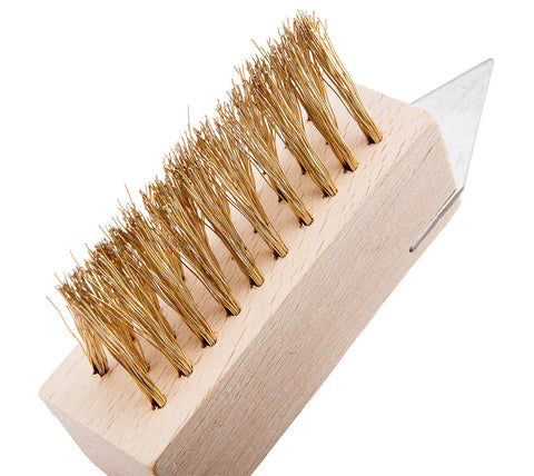 NEO TOOLS 39-220 Drótkefe térkőtisztításhoz, fugakaparó pengével