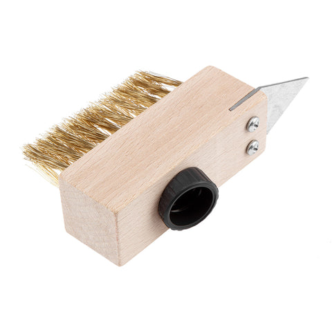 NEO TOOLS 39-220 Drótkefe térkőtisztításhoz, fugakaparó pengével