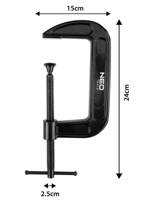 Kézi szorító, öntöttvas, 125mm, 5", 815g, NEO TOOLS
