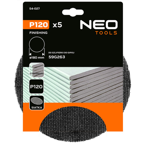 Csiszolókorong tépőzáras rácsos 180mm, K120, 59G263-hoz, 5db 