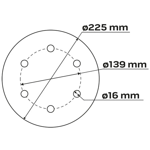 Csiszolókorong tépőzáras 225mm, K80, 6 lyukas, 59G264, 59G265 csiszológéphez, 5db, NEO TOOLS