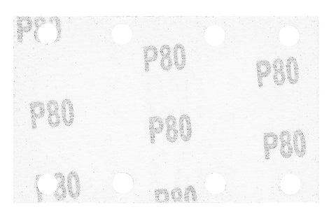 Csiszolópapír tépőzáras 80x130mm, P80, 8 lyukas, 04-623-hoz, 5db