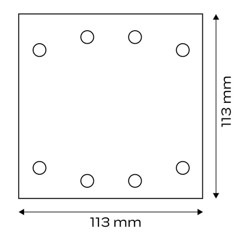 Csiszolópapír tépőzáras 113x113mm, P120, 8 lyukas, 04-623-hoz, 5db