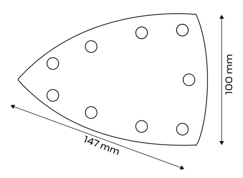 Csiszolópapír tépőzáras deltacsiszolóhoz 100x147mm, P80, 9 lyukas, 04-623-hoz, 5db