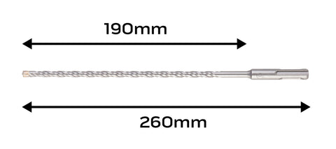 Betonfúró SDS PLUS 6x260mm, S4 type, 4 élű, vasbetonhoz