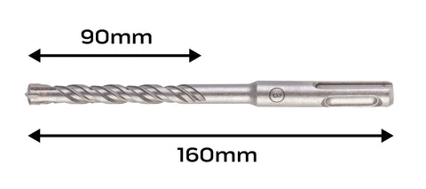 Betonfúró SDS PLUS 8x160mm, S4 type, 4 élű, vasbetonhoz