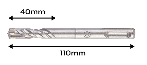 Betonfúró SDS PLUS 10x110mm, S4 type, 4 élű, vasbetonhoz