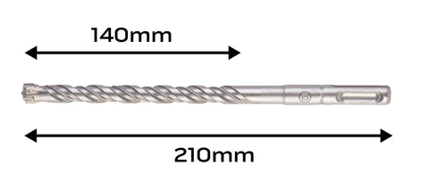 Betonfúró SDS PLUS 10x210mm, S4 type, 4 élű, vasbetonhoz
