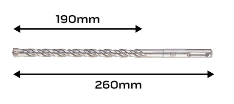 Betonfúró SDS PLUS 10x260mm, S4 type, 4 élű, vasbetonhoz