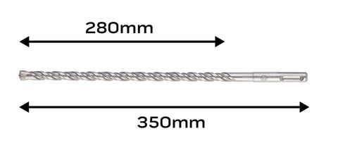 Betonfúró SDS PLUS 10x350mm, S4 type, 4 élű, vasbetonhoz