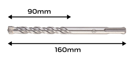 Betonfúró SDS PLUS 12x160mm, S4 type, 4 élű, vasbetonhoz