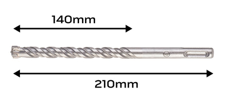 Betonfúró SDS PLUS 12x210mm, S4 type, 4 élű, vasbetonhoz