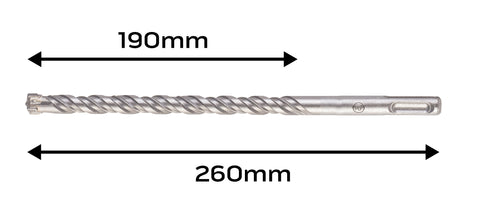 Betonfúró SDS PLUS 12x260mm, S4 type, 4 élű, vasbetonhoz