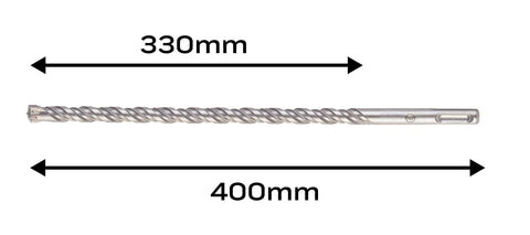 Betonfúró SDS PLUS 12x400mm, S4 type, 4 élű, vasbetonhoz