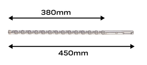 Betonfúró SDS PLUS 12x450mm, S4 type, 4 élű, vasbetonhoz