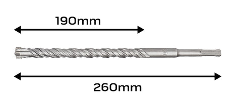 Betonfúró SDS PLUS 14x260mm, S4 type, 4 élű, vasbetonhoz