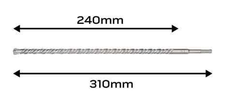 Betonfúró SDS PLUS 14x310mm, S4 type, 4 élű, vasbetonhoz, NEO TOOLS