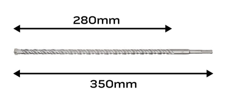 Betonfúró SDS PLUS 14x350mm, S4 type, 4 élű, vasbetonhoz