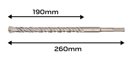 Betonfúró SDS PLUS 16x260mm, S4 type, 4 élű, vasbetonhoz
