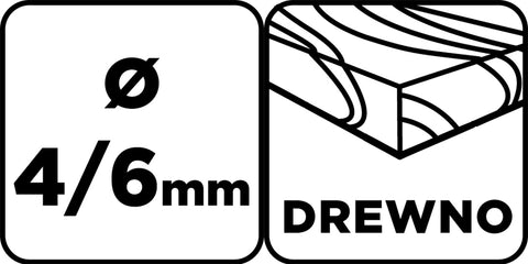 Fafúró, csavarfej süllyesztővel, konfirmátor csavarhoz, 4/6mm