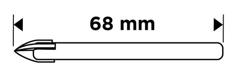 Univerzális, 4 élű üvegfúró, fa, műanyag, fém kőzetanyagok fúrásához, titánium bevonat, 4mm