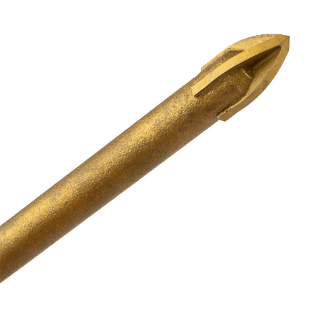 Univerzális, 4 élű üvegfúró, fa, műanyag, fém kőzetanyagok fúrásához, titánium bevonat, 5mm
