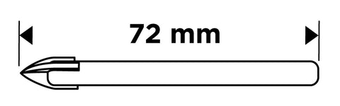 Univerzális, 4 élű üvegfúró, fa, műanyag, fém kőzetanyagok fúrásához, Titánium bevonat, 6mm