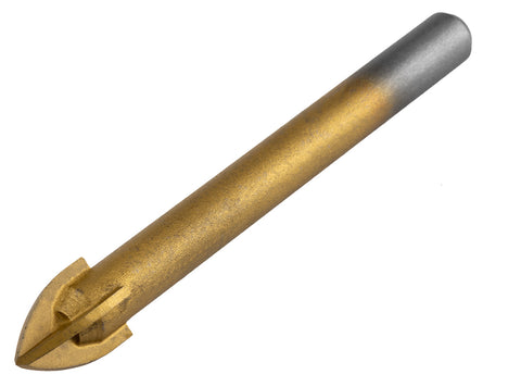 Univerzális, 4 élű üvegfúró, fa, műanyag, fém kőzetanyagok fúrásához, Titánium bevonat, 12mm