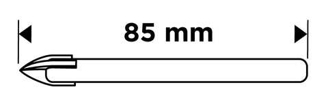Univerzális, 4 élű üvegfúró, fa, műanyag, fém kőzetanyagok fúrásához, Titánium bevonat, 12mm