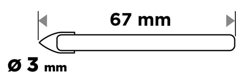 Üvegfúró, kerámia, kőzet, üveg fúráshoz, 3mm, min. rendelés: 3db