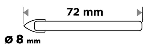 Üvegfúró, kerámia, kőzet, üveg fúráshoz, 8mm