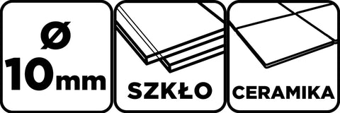 Üvegfúró, kerámia, kőzet, üveg fúráshoz, 10mm