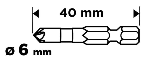 Süllyesztőfúró, csavarfejekhez, 1/4" hatszög szár, 6mm, min. rendelés: 3db
