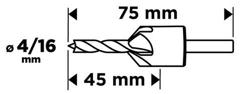 Süllyesztő és előfúró fához, 4/16mm, min. rendelés: 3db