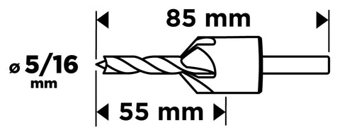 Süllyesztő és előfúró fához, 5/16mm, min. rendelés: 3db