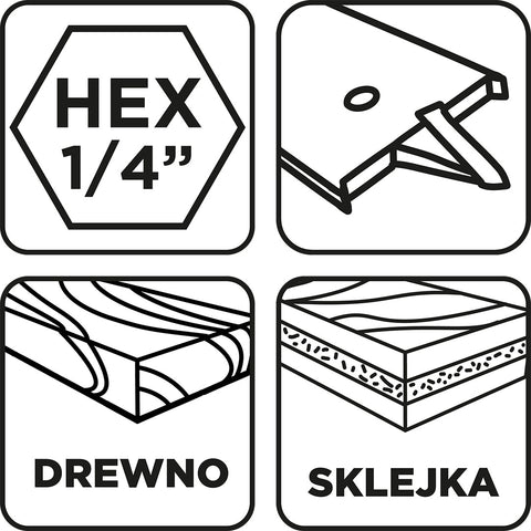 Lapos marófúró, 1/4" hatszög szár, 24x152mm, min. rendelés: 3db