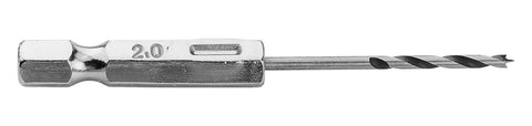Fafúró, 1/4" hatszög szárral, 2mm, min. rendelés: 3db