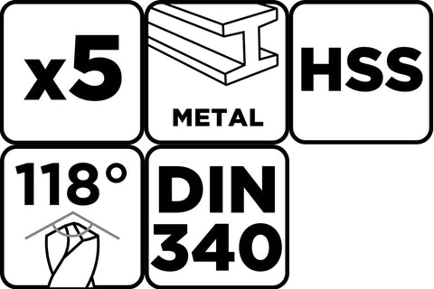 Csigafúró készlet, HSS, 5db-os, 4-10mm
