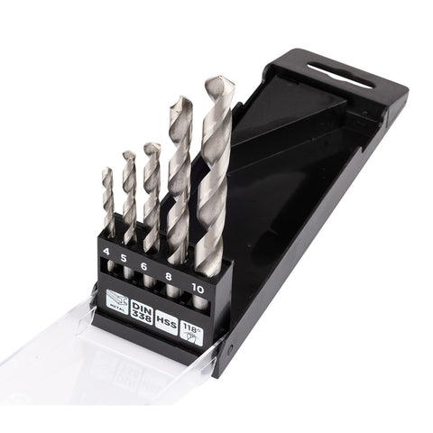 Csigafúró készlet, HSS, 5db-os, 4-10mm