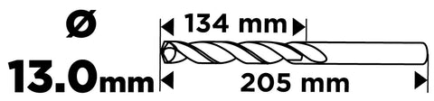 Csigafúró HSS, hosszú, DIN340, 13mm