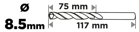 Csigafúró HSS, DIN338, 8.5mm, min. rendelés: 3db