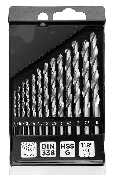 Csigafúró készlet, HSS-G, 13db-os, 2-8mm