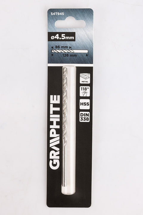 Csigafúró, HSS, hosszú, DIN340, 4,5mm, min.rendelés: 3db