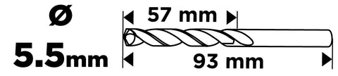 Csigafúró HSS, DIN338, 5.5mm, 2db, min. rendelés: 3cs