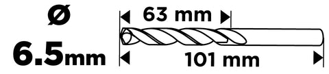 Csigafúró HSS, DIN338, 6.5mm, min. rendelés: 3db