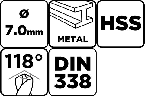 Csigafúró HSS, DIN338, 7mm, min. rendelés: 3db