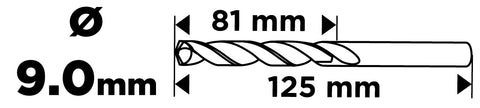 Csigafúró HSS, DIN338, 9mm, min. rendelés: 3db