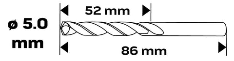 HSS-CNC csigafúró, 124°, Pro-Tec, 5mm